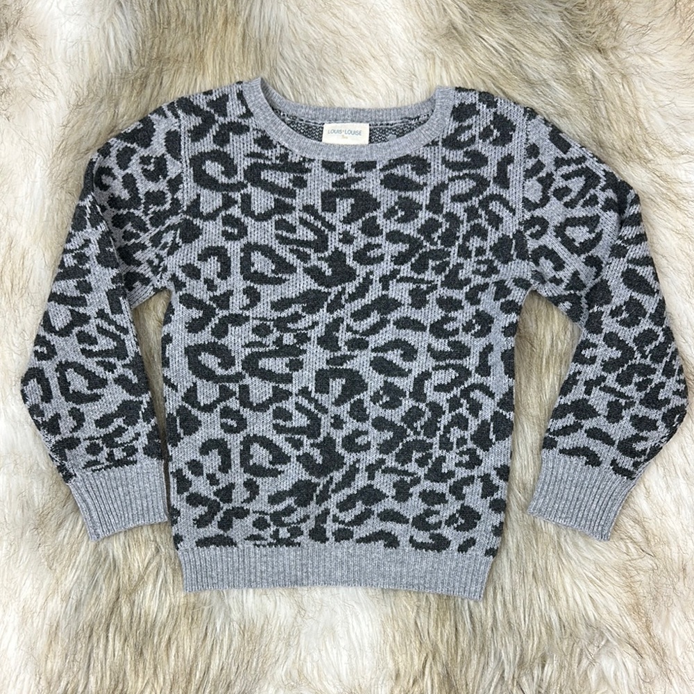 Louis Louise 100% Merino Wool Leopard Pullover - Crew Neck Sweater